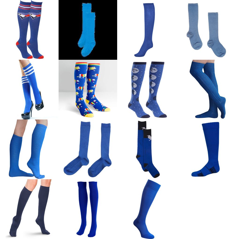blue knee high socks